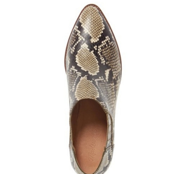 042. Madewell Low Chelsea Boots Snakeskin Leather Size 7 - Picture 3 of 7